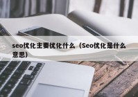 seo优化主要优化什么（Seo优化是什么意思）