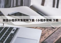 微信小程序开发视频下载（小程序视频 下载）