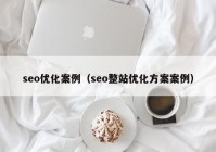 seo优化案例（seo整站优化方案案例）