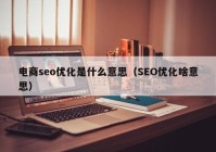 电商seo优化是什么意思（SEO优化啥意思）