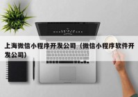 上海微信小程序开发公司（微信小程序软件开发公司）