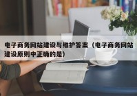 电子商务网站建设与维护答案（电子商务网站建设原则中正确的是）