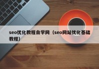 seo优化教程自学网（seo网站优化基础教程）