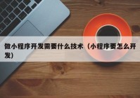 做小程序开发需要什么技术（小程序要怎么开发）