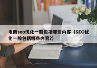 电商seo优化一般包括哪些内容（SEO优化一般包括哪些内容?）