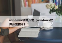windows软件开发（windows软件开发技术）