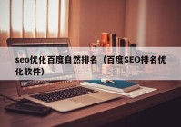 seo优化百度自然排名（百度SEO排名优化软件）