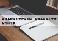 商城小程序开发教程视频（商城小程序开发教程视频下载）